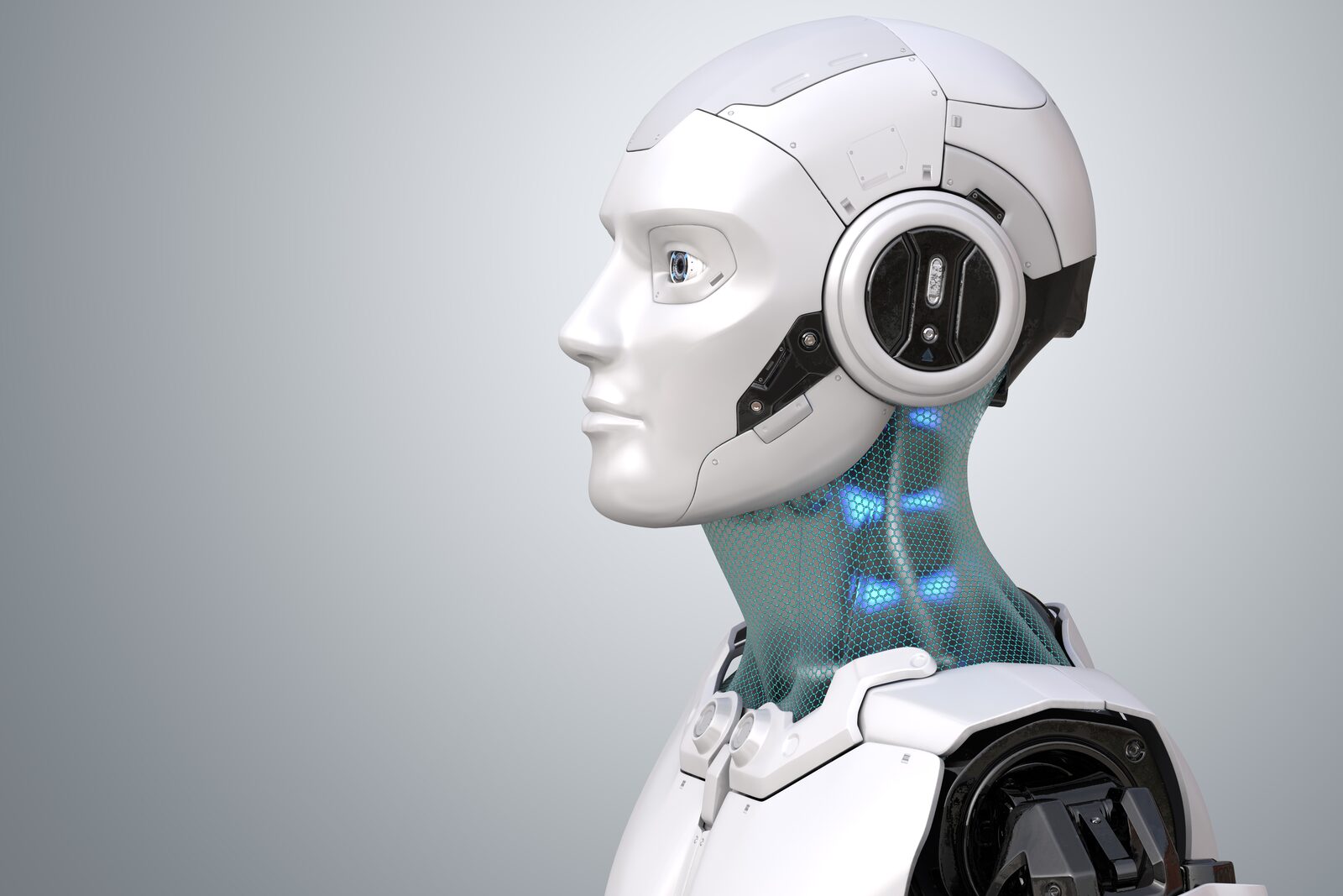 Futuristic robot AI visual